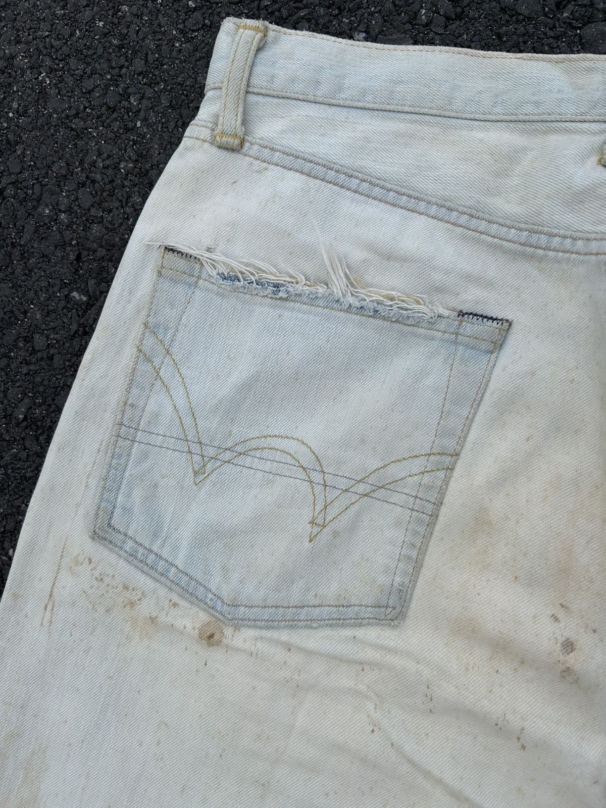 Kapital Thrashed Vintage Edwin 505z Selvedge Dirty Denim Jeans Size US 31 - 13 Thumbnail