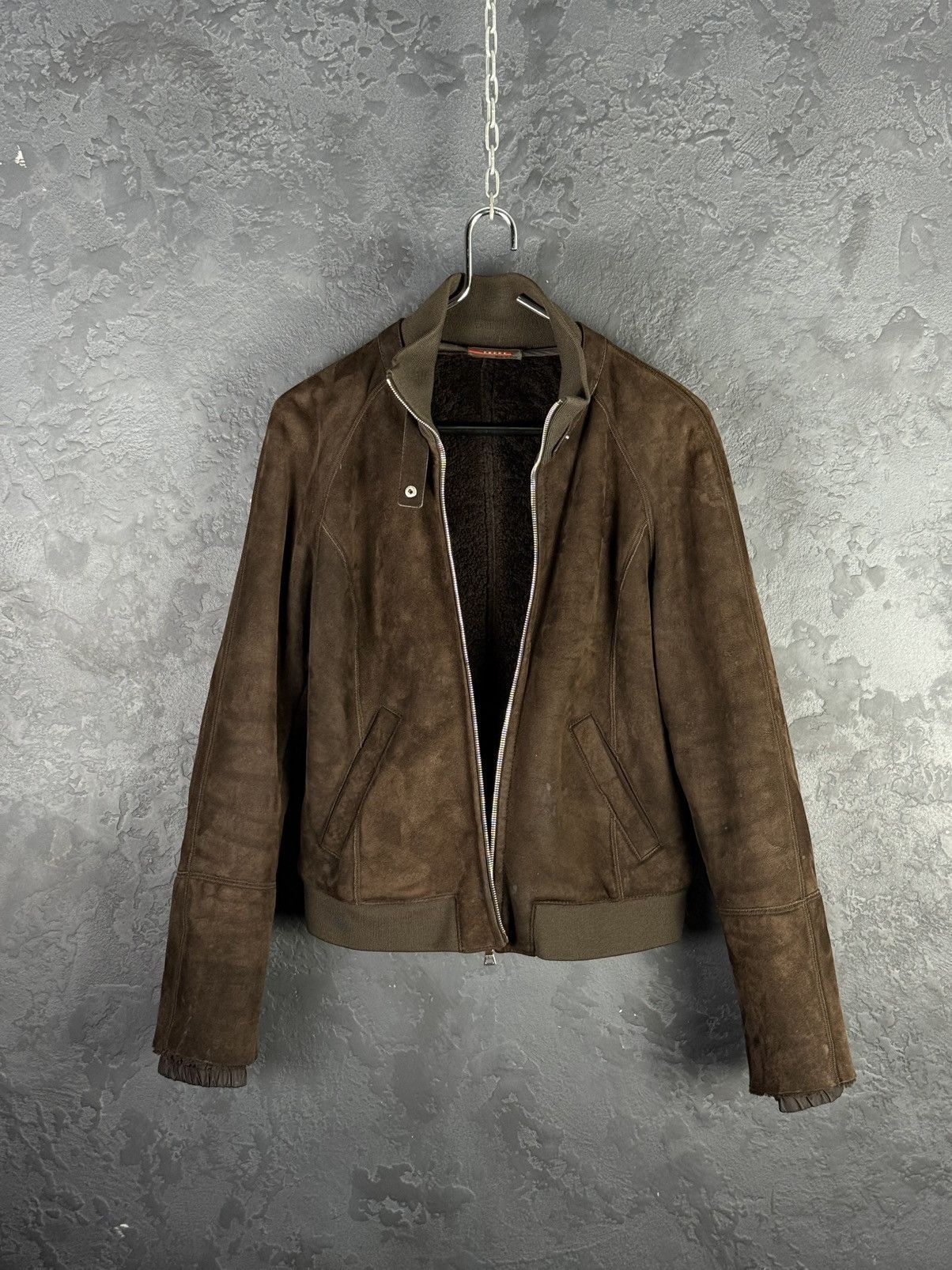 Prada 2000s Prada Brown Shearling Leather Jacket Women's Size L / US 10 / IT 46 - 8 Thumbnail