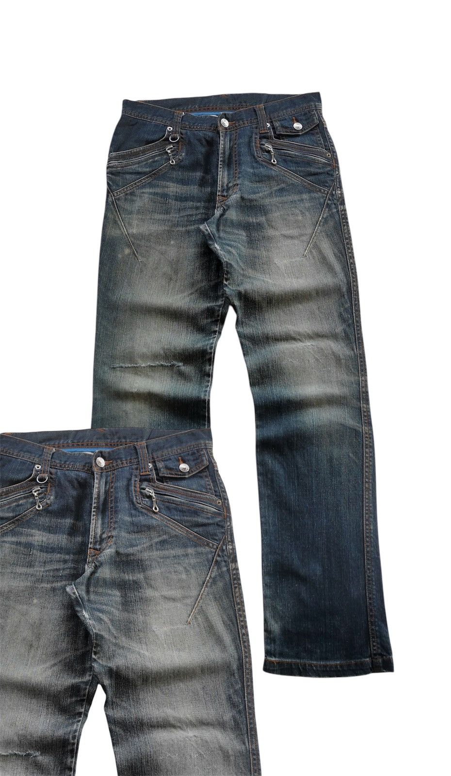Japanese Brand Male & Co Japan Zipper Punk Distressed Denim Jeans Size US 32 / EU 48 - 1 Thumbnail