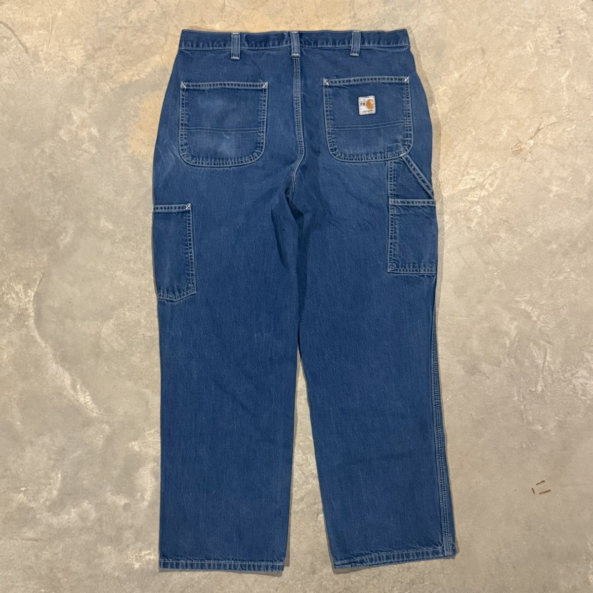 Carhartt 2000s Carhartt Faded Baggy Carpenter Jeans ERD Grunge Y2K Size US 35 - 1 Thumbnail