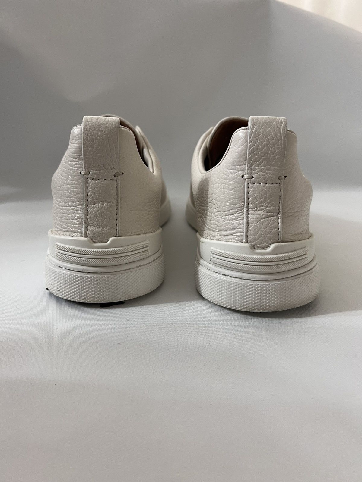 Ermenegildo Zegna Preowned Zegna Triple Stich Off white deerskin Size US 7.5 / EU 40-41 - 4 Thumbnail