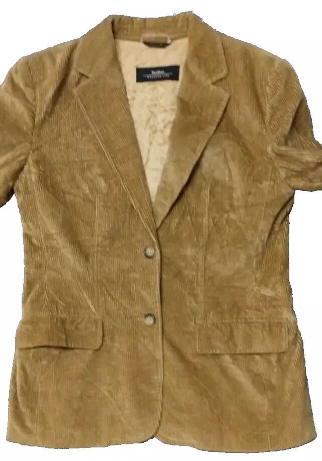 Max Mara × Weekend Max Mara MAX MARA Weekend Line Corduroy Light Brown Women Jacket Size XS / US 0-2 / IT 36-38 - 5 Thumbnail