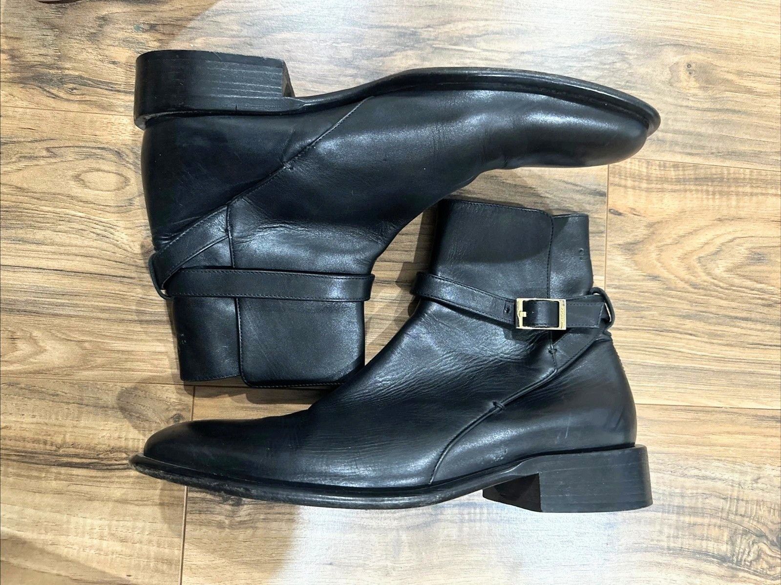 Gucci Gucci Jodhpur Boots Black Leather 12 Buckle Strap Size US 12 / EU 45 - 1 Thumbnail