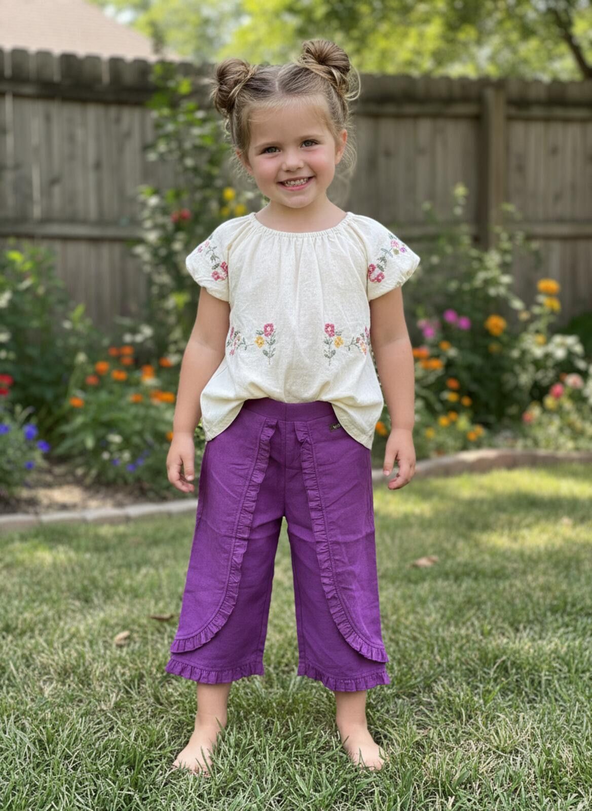 Other Matilda Jane Purple Ruffle Pants Size 6 Girls Size 24" / US 00 / IT 34 - 3 Thumbnail