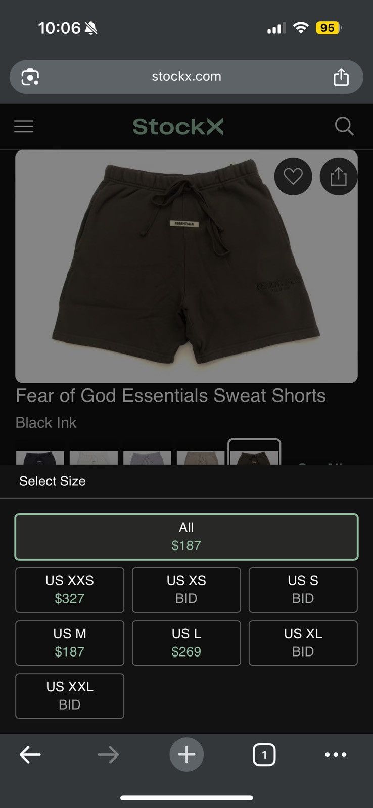 Fear of God 🔥OG Fear of God Essentials Sweat Shorts SZ XS Black Ink Size US 32 / EU 48 - 13 Thumbnail