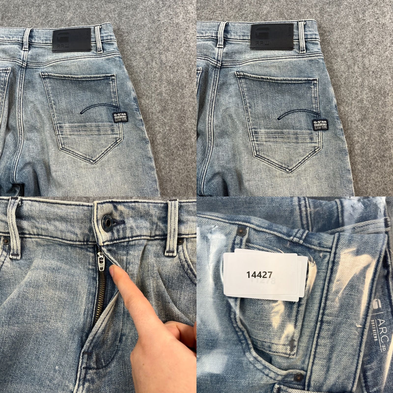 G-Star G-Star Womens Jeans Boyfriend Arc Tapered 27 34 UK 8 Light Blue Wash Y2K Regular Rise 5-Pocket Denim Jeans Womens Size 30" / US 8 / IT 44 - 9 Thumbnail