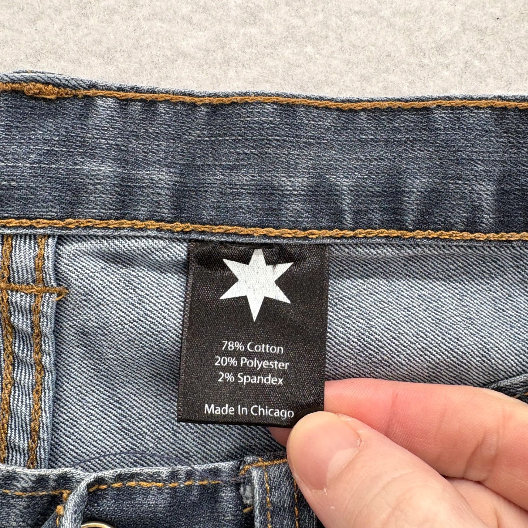 Denime Dearborn Denim Jeans Mens 32x34 Blue Medium Wash Straight Denim USA 34in Inseam Regular Fit Pocket Cotton Polyester Denim Size US 32 / EU 48 - 5 Thumbnail