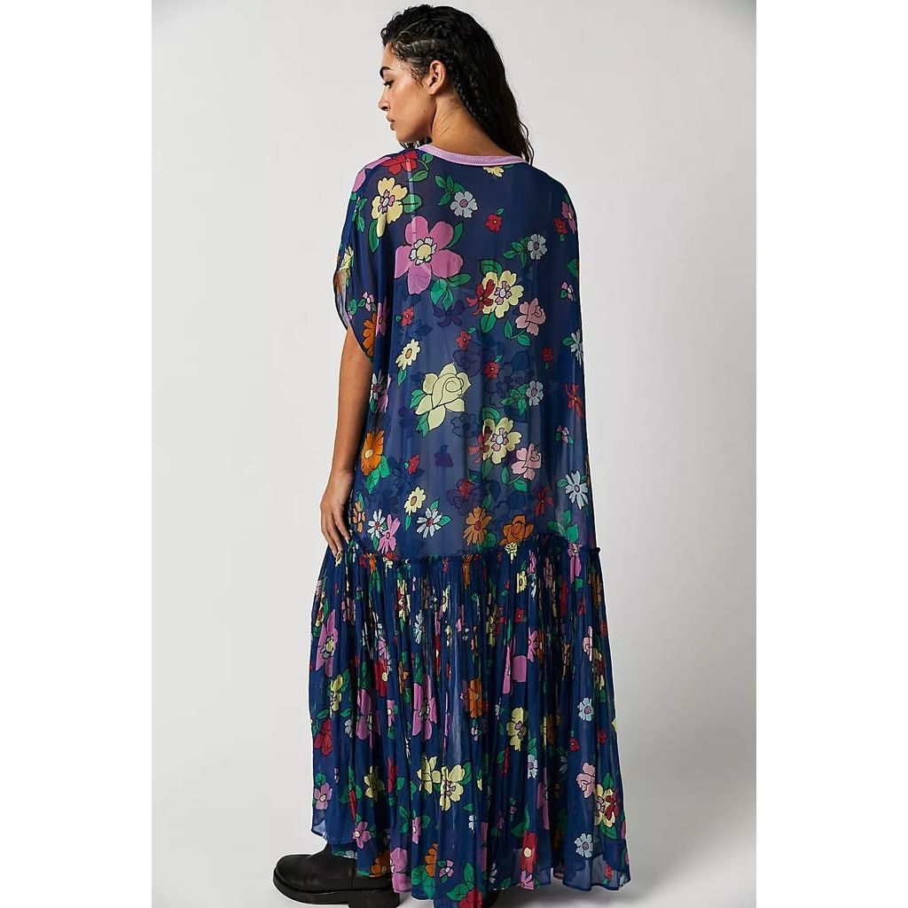 Free People New Free People Mina Retro Floral Maxi Dress Chiffon $298 XS Size XS / US 0-2 / IT 36-38 - 3 Thumbnail