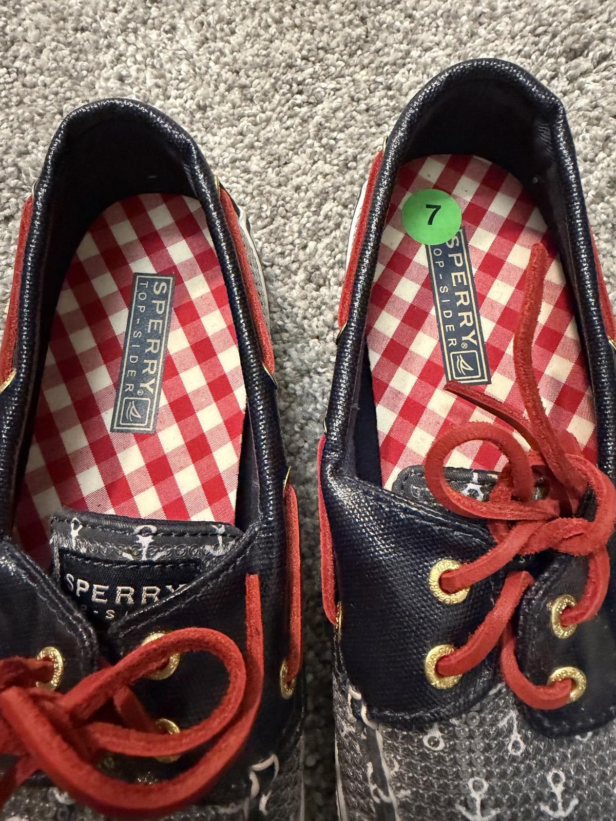 Other Sperry Top-Sider Navy White Anchor Print Boat Shoes Size 7 Size US 7 / IT 37 - 4 Thumbnail