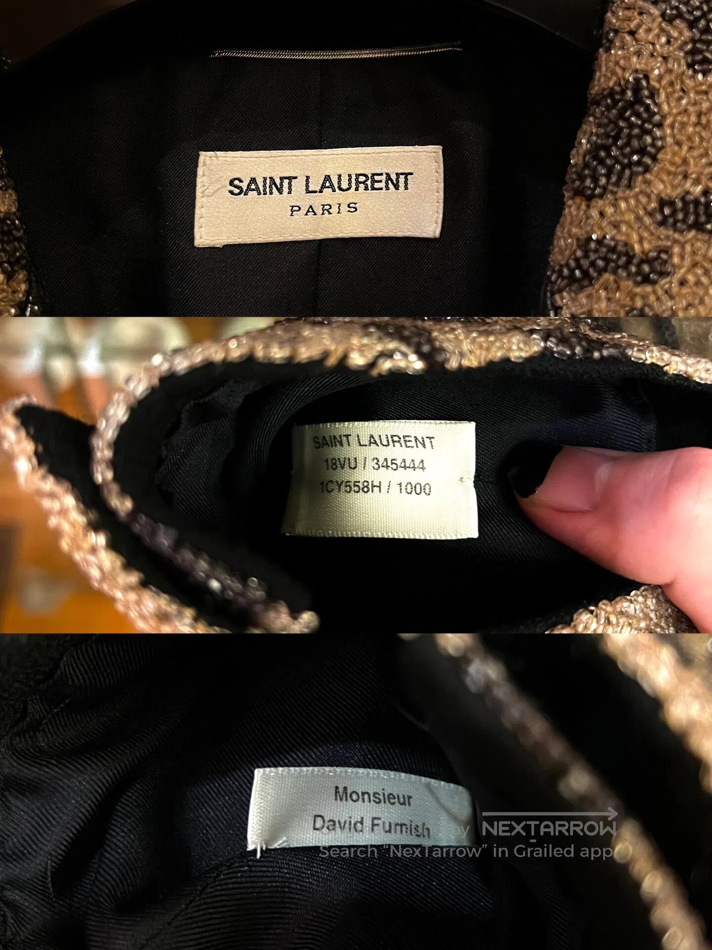 Saint Laurent Paris Saint Laurent Paris Black and Gold Glaze Snake Skin Leopar Size US M / EU 48-50 / 2 - 3 Thumbnail