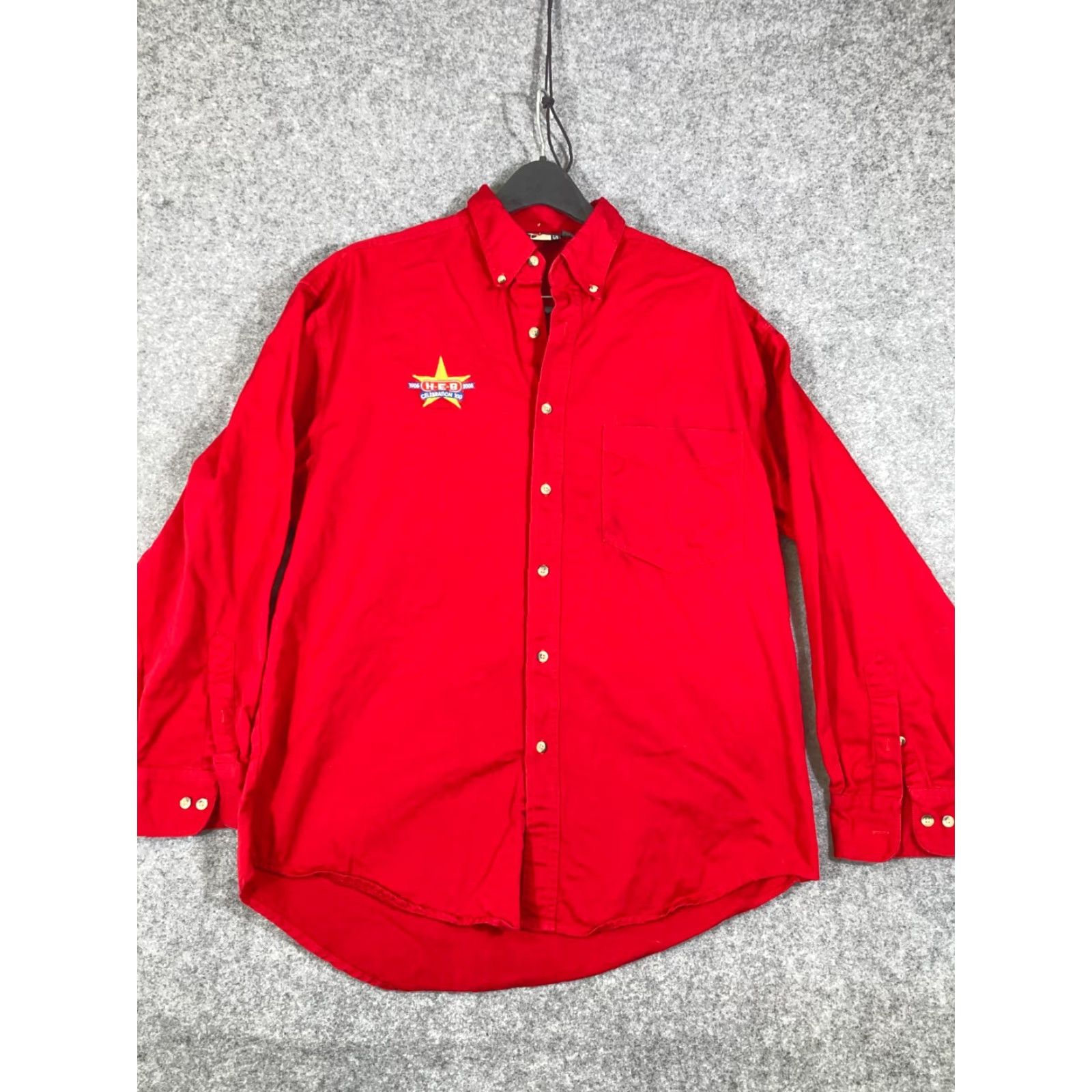 Logo 7 Graphic Sports HEB Grocery Uniform Shirt Button Down Mens L Red Logo Size US L / EU 52-54 / 3 - 2 Thumbnail