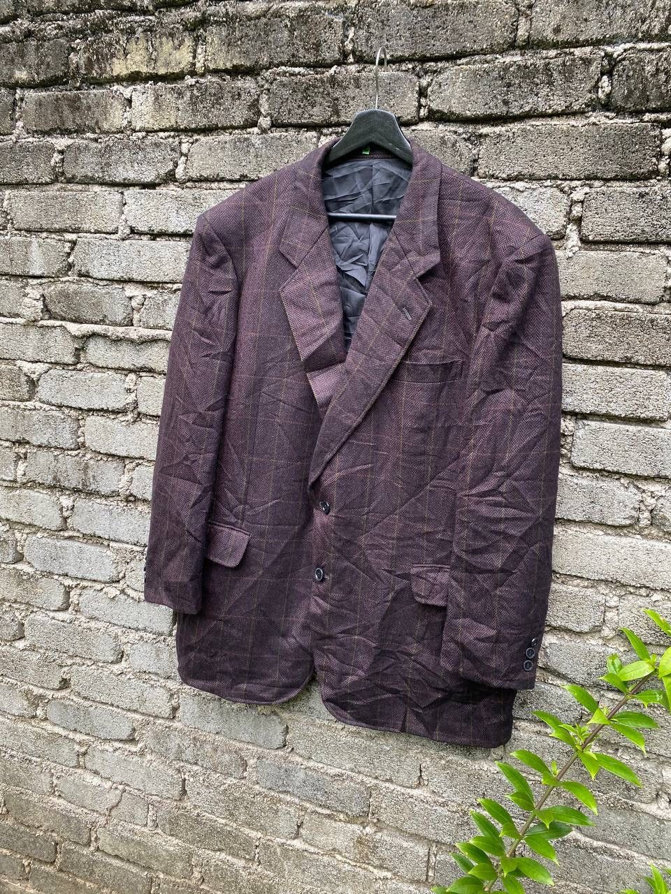 Japanese Brand × Vintage Vintage 80s Casanovas Casino Wool Plaid Blazer Size US XL / EU 56 / 4 - 2 Thumbnail