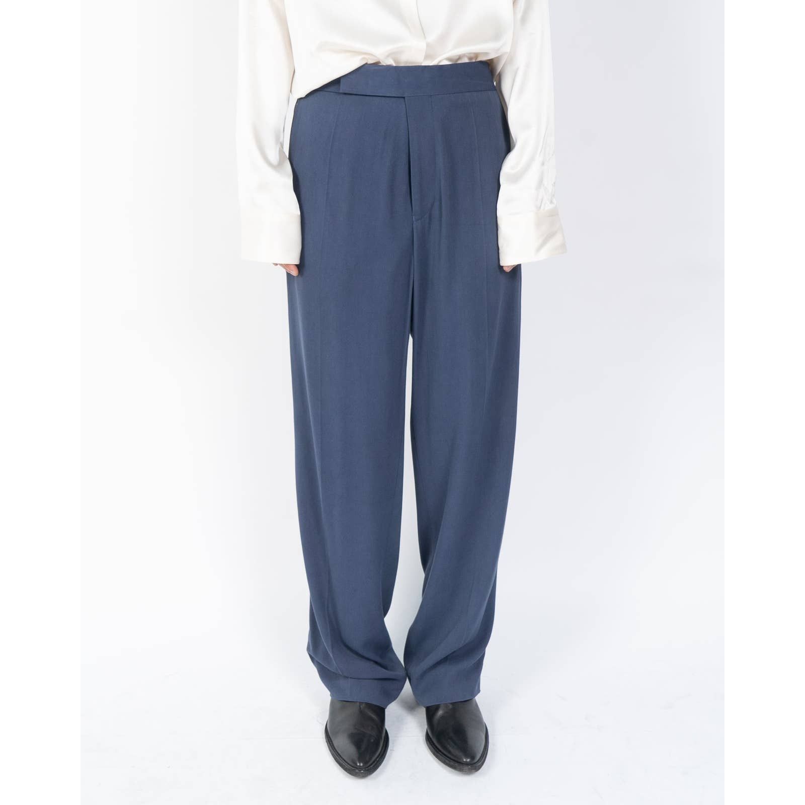 Haider Ackermann SS19 Bondi Blue Relaxed Sidestripe Trousers Size US 30 / EU 46 - 2 Thumbnail