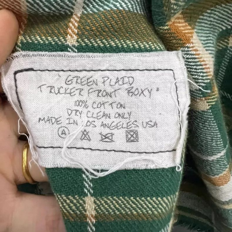 Greg Lauren greg lauren size 2 Green plaid patchwork shirt 2506-Nextarr Size US M / EU 48-50 / 2 - 5 Thumbnail