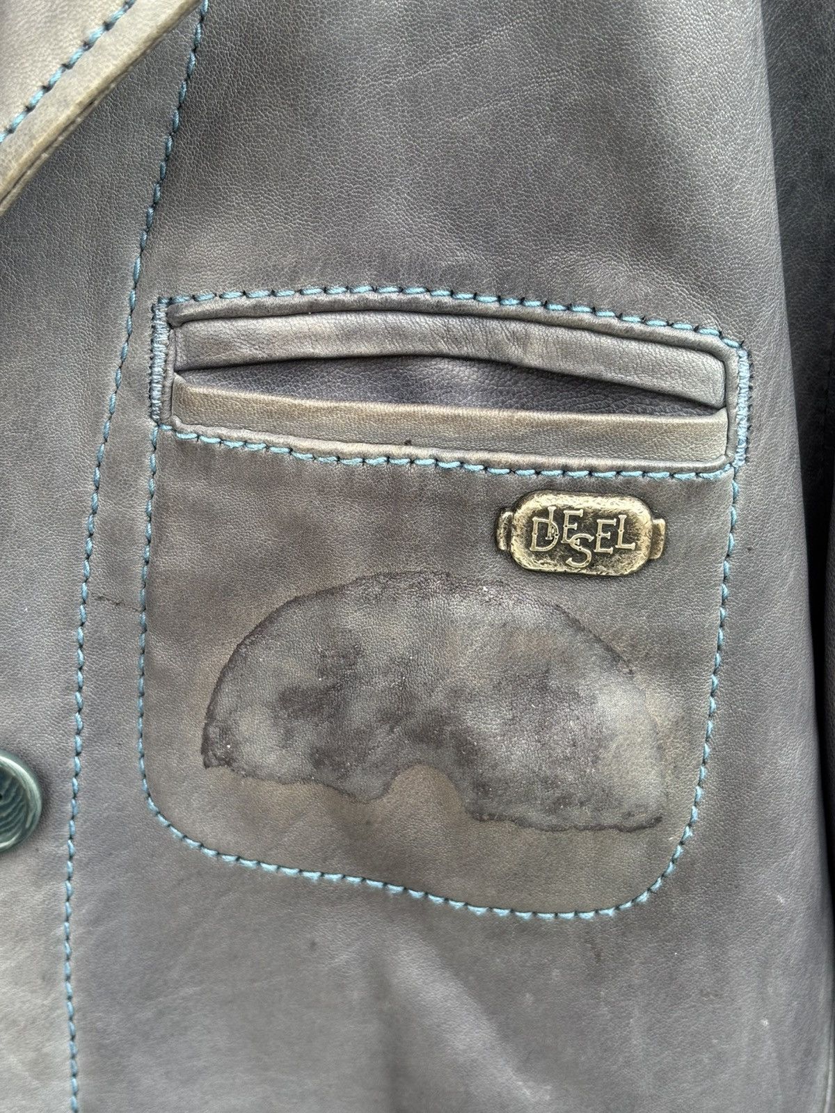 Diesel Vintage Double Breasted Leather Jacket Size US XS / EU 42 / 0 - 10 Thumbnail