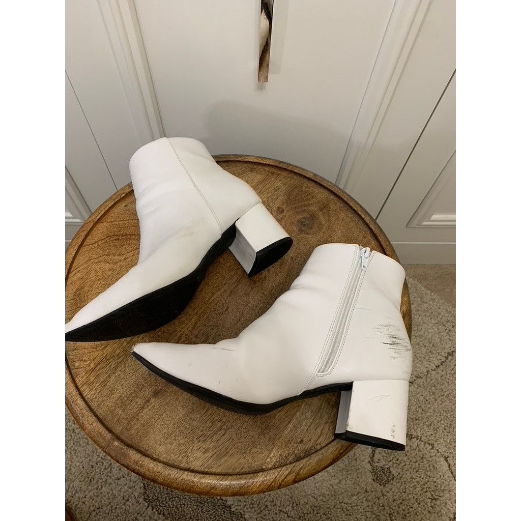 Shein SHEIN Women's White Ankle Booties Size 10 Block Heel Casual Size US 10 / IT 40 - 7 Thumbnail