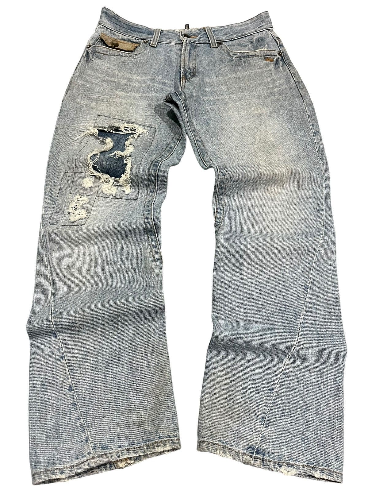 Vans × Vintage Vintage Y2K Vans Trashed Light Blue Classic Fit Jeans Size US 32 / EU 48 - 1 Thumbnail