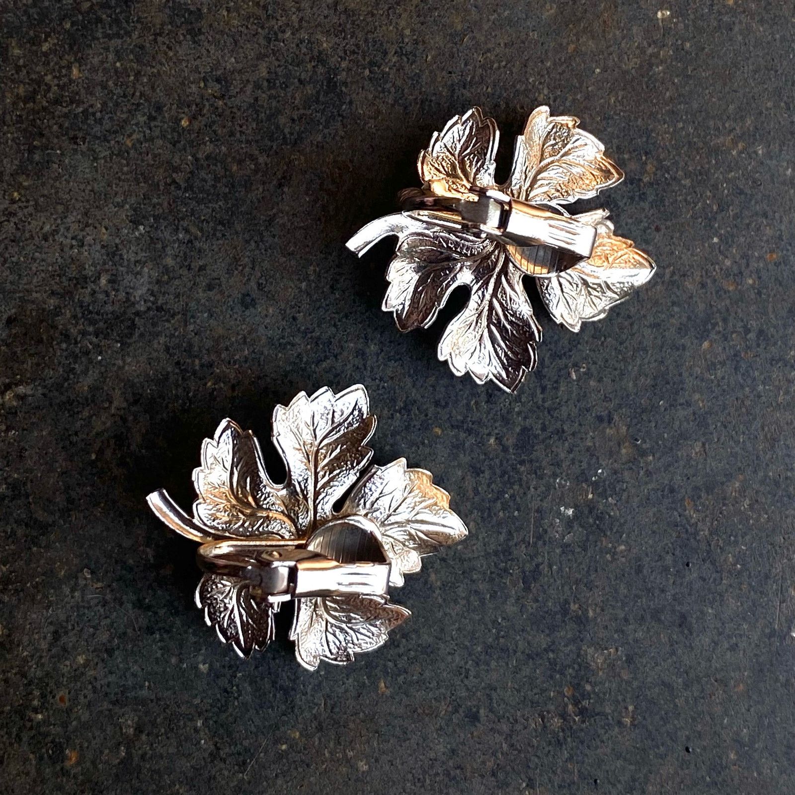 Vintage Vtg 90s Silver Toned Maple Leaf Acorn Clip On Earrings Size ONE SIZE - 6 Thumbnail