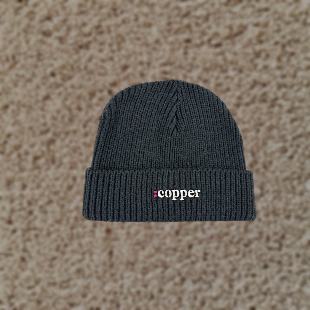 Vintage Cooper Beanie Toque Adult One Size Black Gray 100% Acrylic Knit Snow Ski Winter TS? Size ONE SIZE - 1 Thumbnail