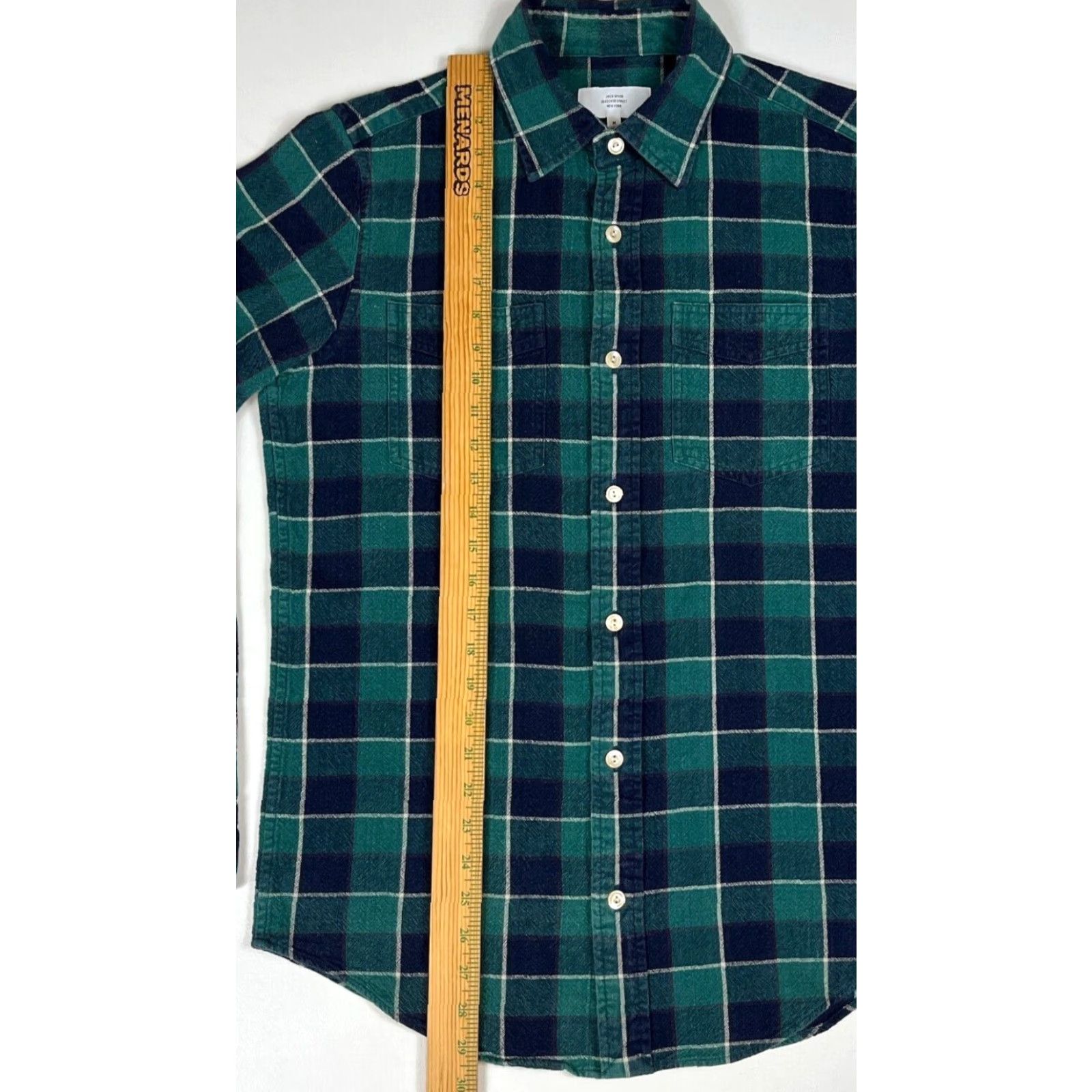 Vintage VINTAGE JACK SPADE Men's Button-Up Heavy Flannel Shirt Plaid Sz M Green 100% Cotton Pockets Designer City Classic Size US M / EU 48-50 / 2 - 7 Thumbnail