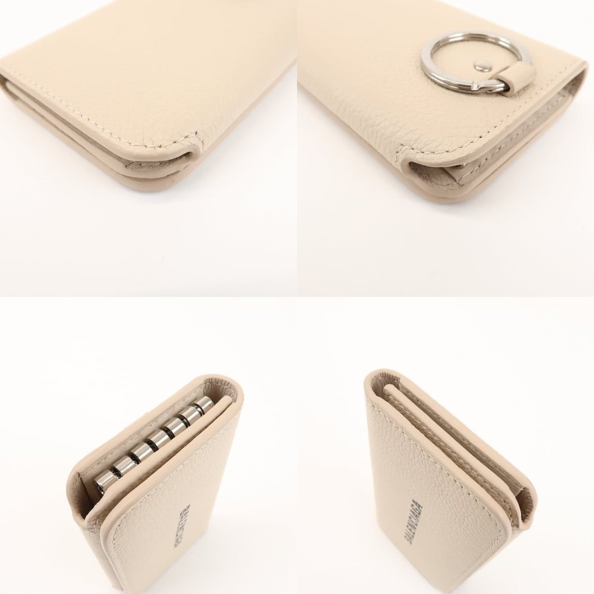 Balenciaga Balenciaga Cash 6 Rings Key Case Calfskin Key Holder Beige Size ONE SIZE - 5 Thumbnail