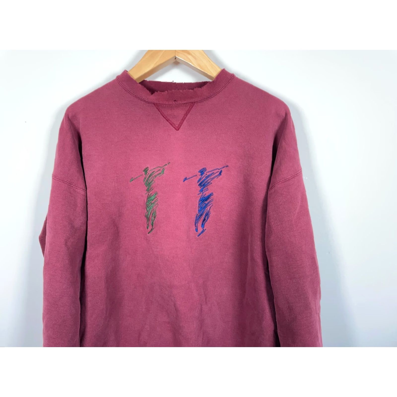 Soffe VINTAGE Soffe Sweatshirt Golf Distressed 2XL Dark Red Heavyweight Crewneck Men/Adult Regular 90s Embroidered Graphic Print Size US XXL / EU 58 / 5 - 4 Thumbnail