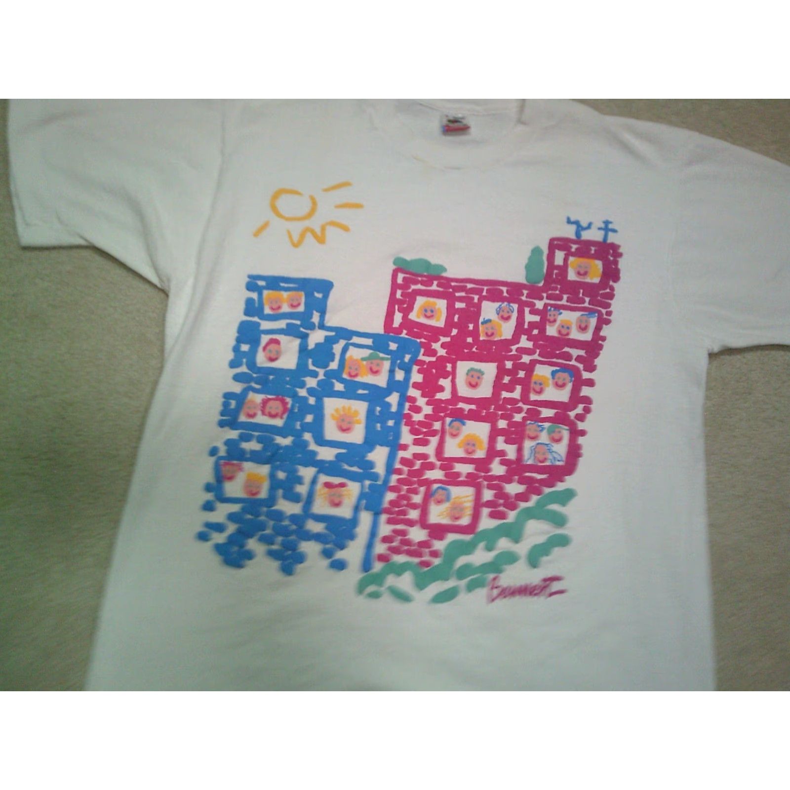 Fruit Of The Loom VINTAGE Fruit of the Loom T-Shirt Mens Large White 90s Single Stitch Crew Neck Short Sleeve USA 90s Art Logo Regular White Size US L / EU 52-54 / 3 - 3 Thumbnail