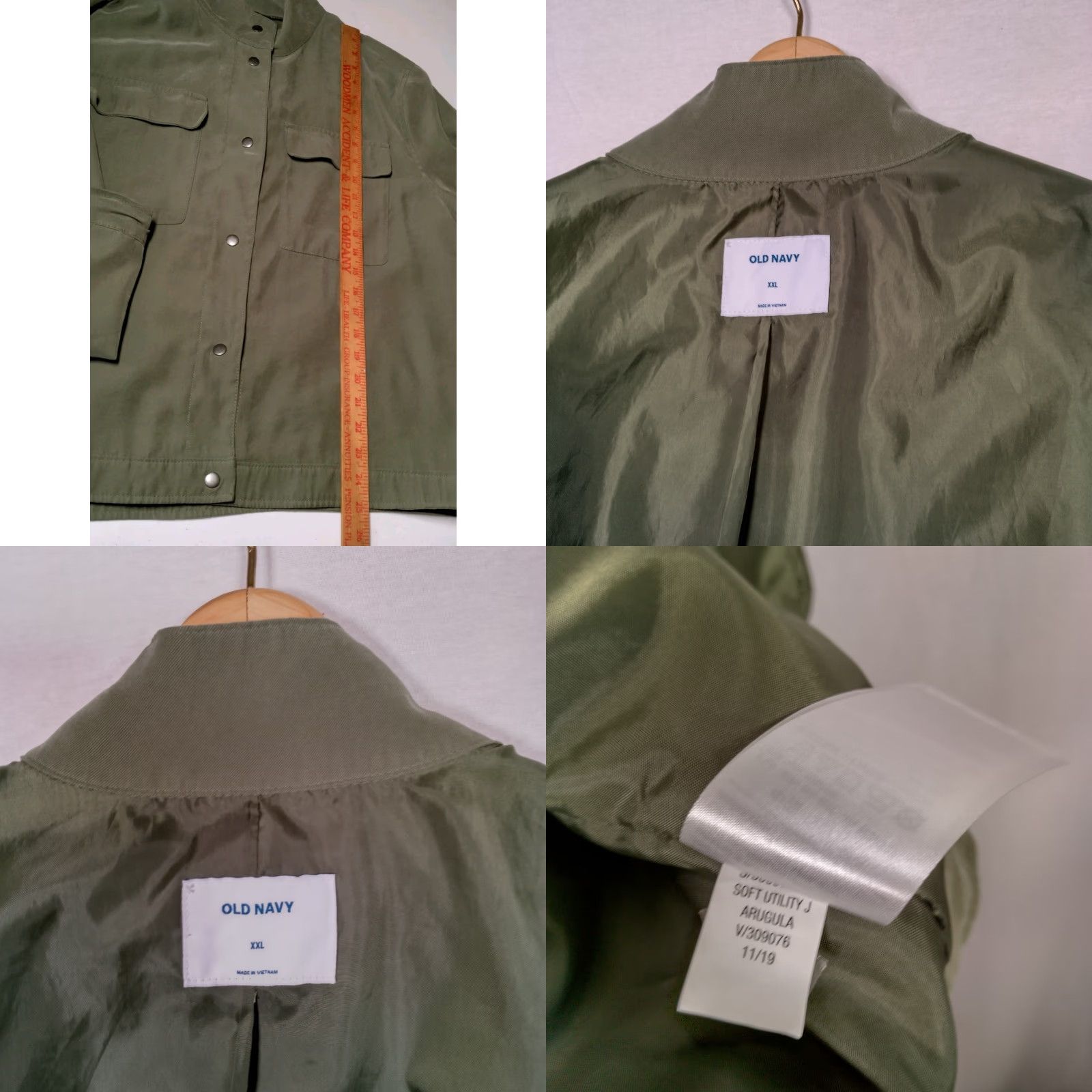 Old Navy VINTAGE Old Navy Soft Utility Jacket Women XXL Army Green Arugula Field Snap Military Size XXL / US 16-18 / IT 52-54 - 8 Thumbnail