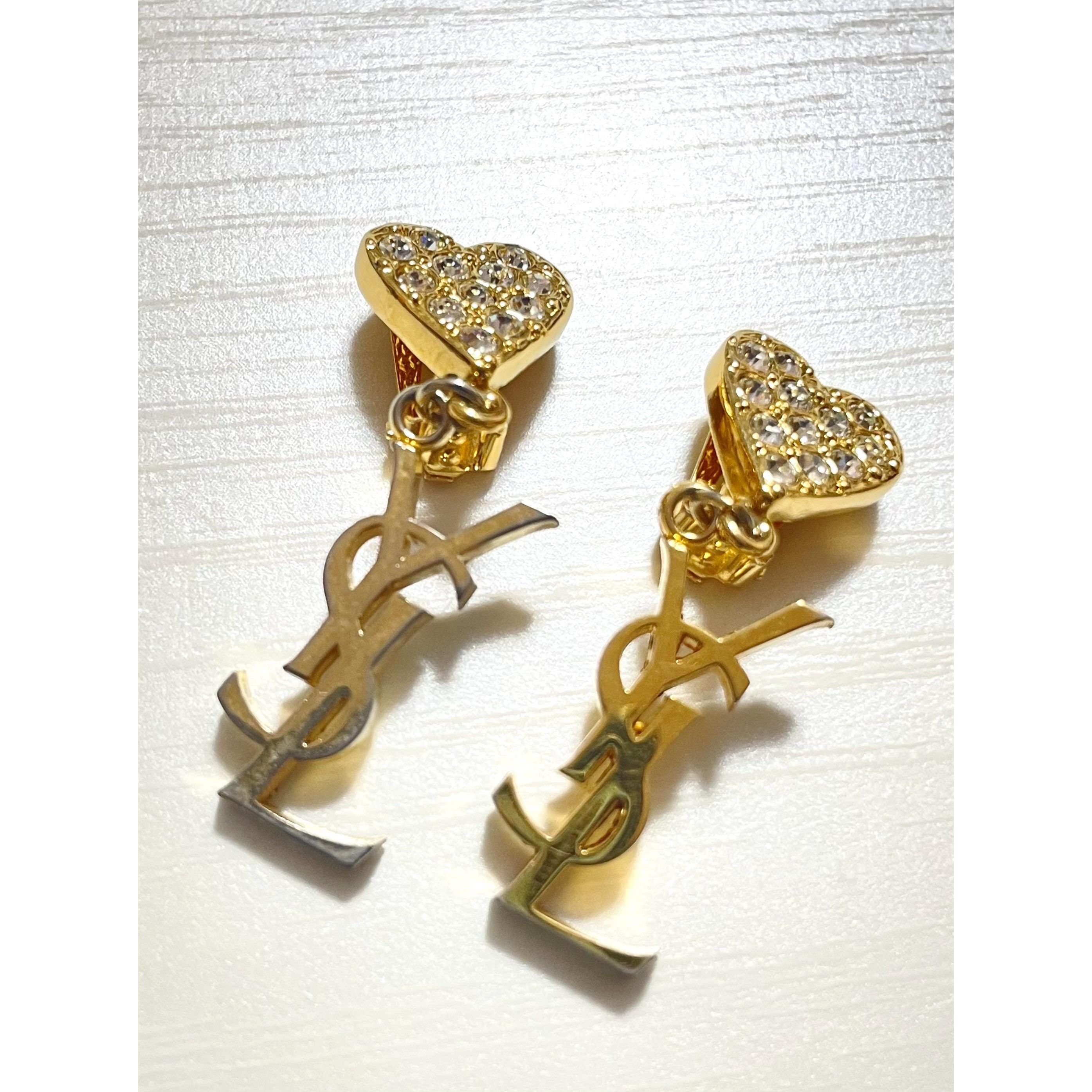 Yves Saint Laurent Vintage Yves Saint Laurent golden logo and heart earrings Size ONE SIZE - 4 Thumbnail