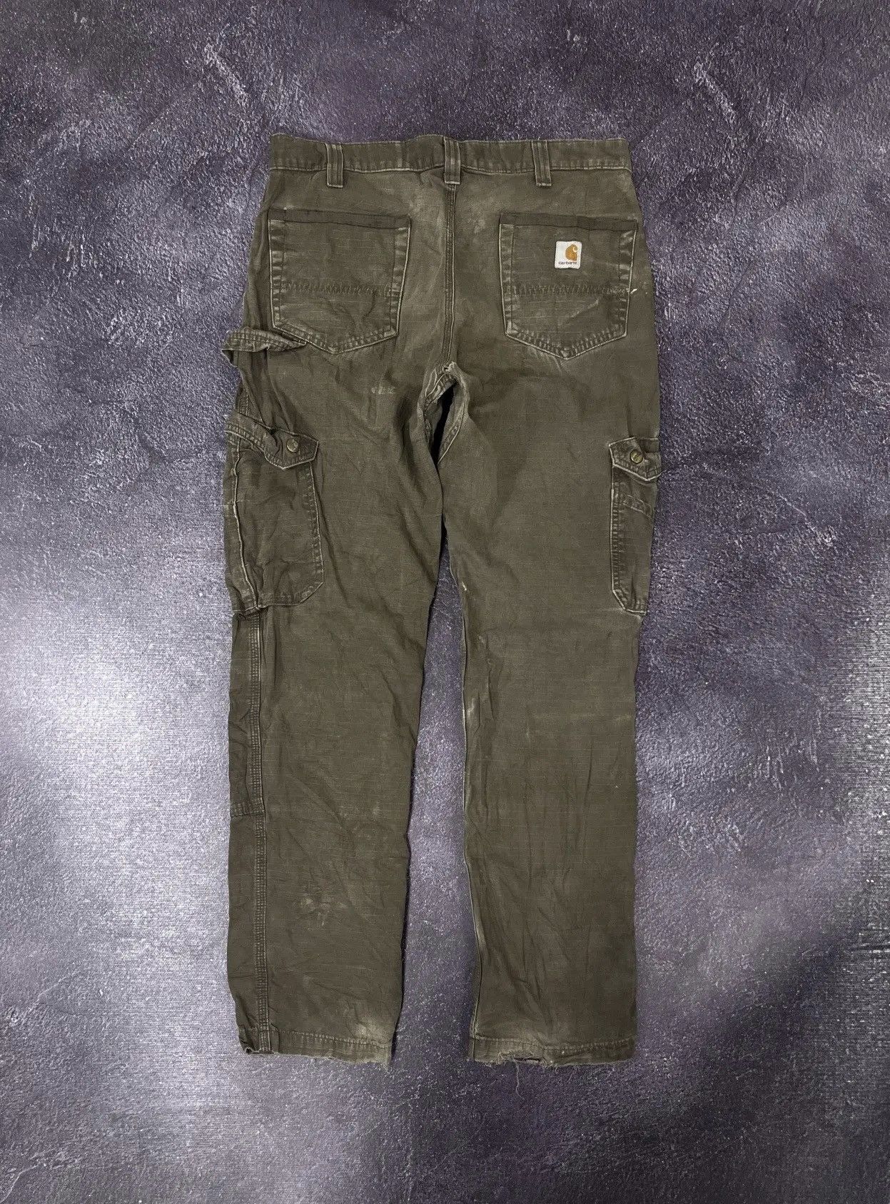 Carhartt Vintage 90s Carhartt Khaki USA Work Hype Cargo Pants Size US 34 / EU 50 - 1 Thumbnail