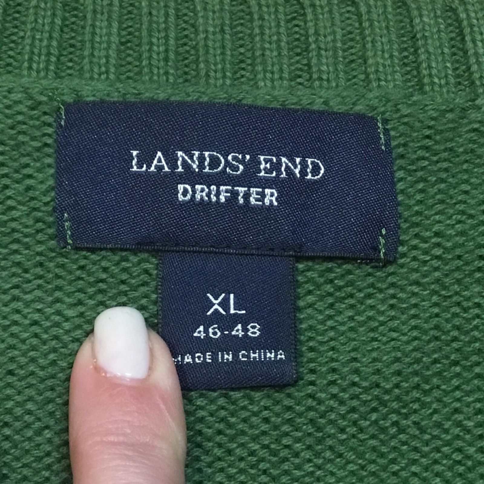 Lands' End Lands End Drifter Men's Sweater Crew Neck Green Size US XL / EU 56 / 4 - 3 Thumbnail