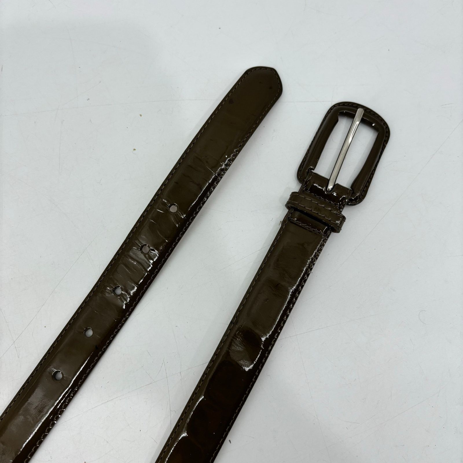 Other Talbots Womens Size Small Patent Leather Brown Belt Career Size 28 - 2 Thumbnail