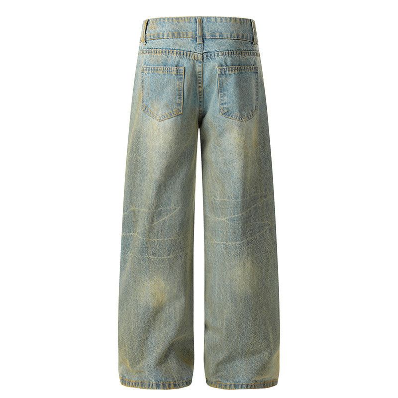 Vintage American-style washed gradient tie-dye jeans for men Size US 32 / EU 48 - 2 Thumbnail