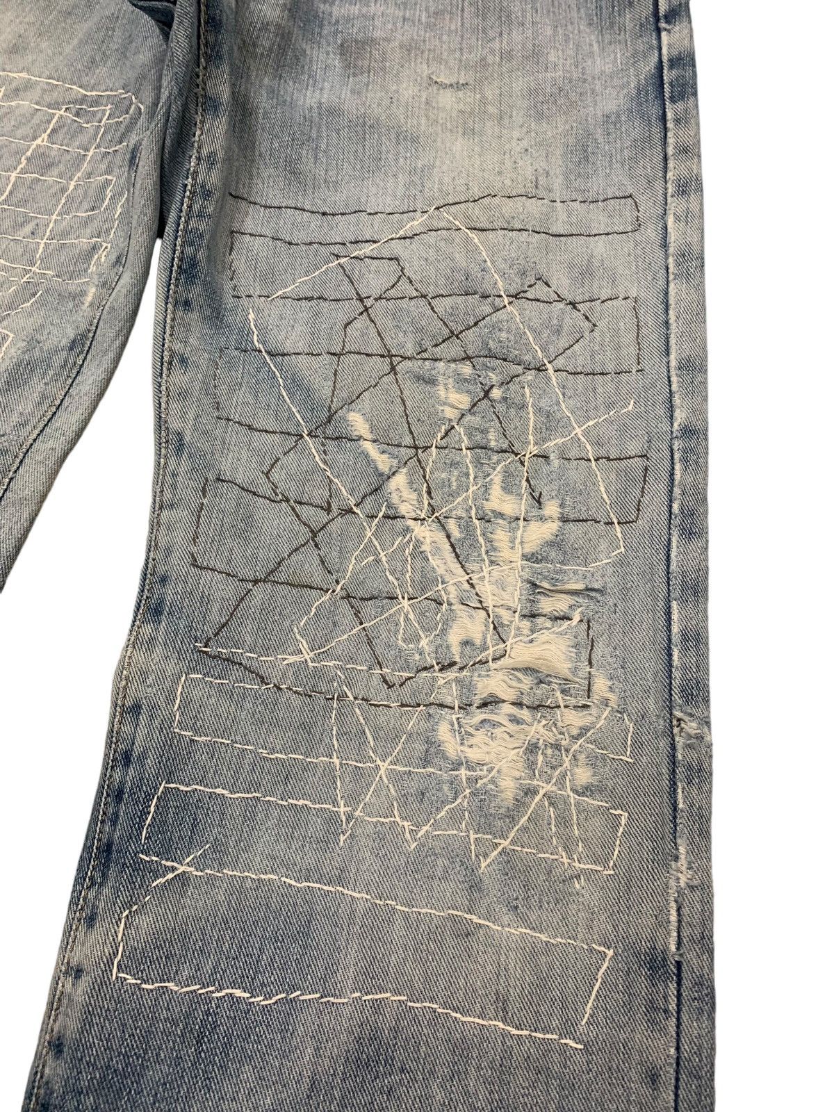 Edwin Edwin Distressed Reconstructed Sashiko Denim Pants (AC15) Size US 30 / EU 46 - 5 Thumbnail