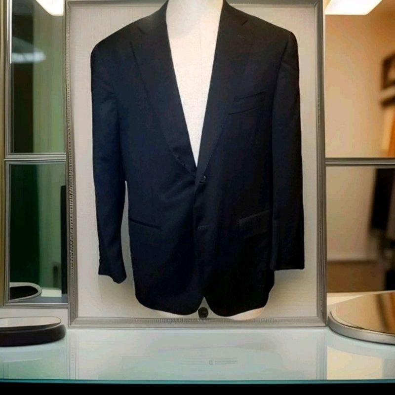 Isaia Isaia Napoli Solid Black Sport Coat Jacket Sz 42 R (52R EU) Size 42R - 1 Thumbnail