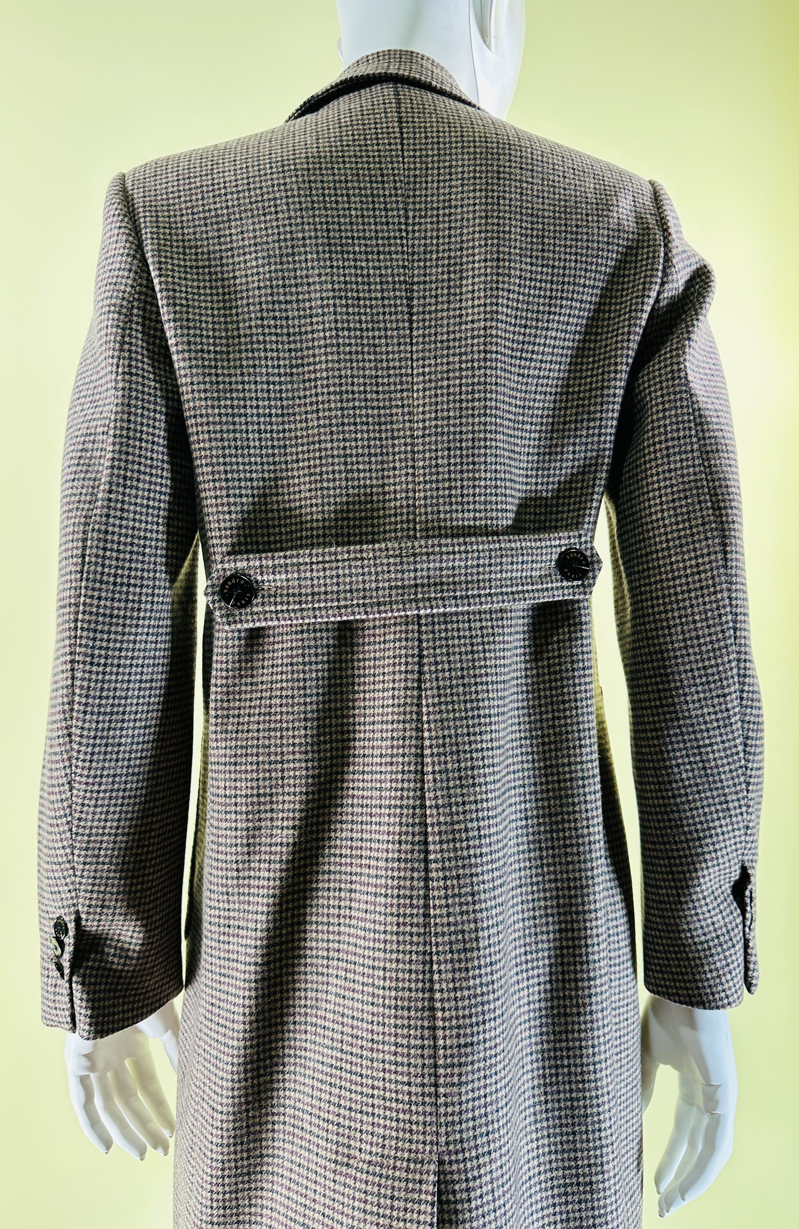 Sandro Manteau check wool blend coat Size S / US 4 / IT 40 - 6 Thumbnail
