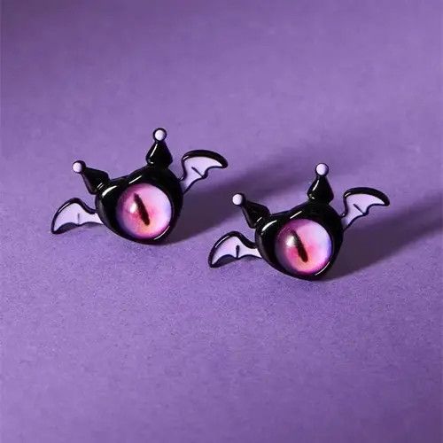 Vintage Bat Eye Stud Earrings Size ONE SIZE - 4 Thumbnail