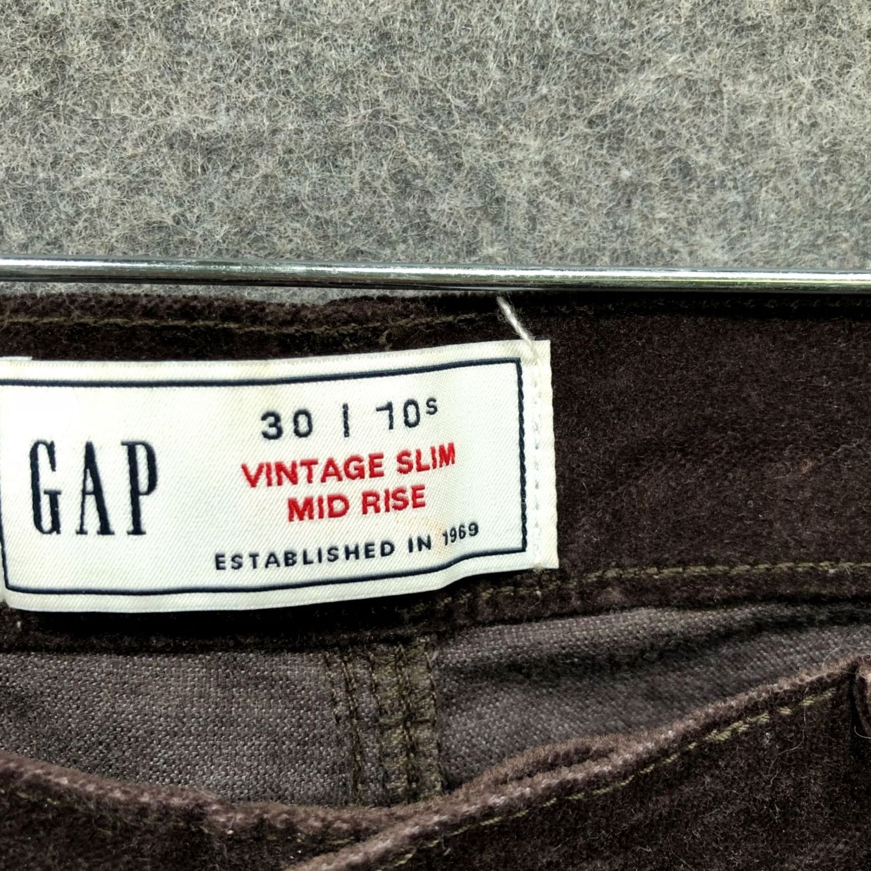 Gap Gap Mid Rise Velvet Vintage Slim Jeans Womens 30 10S Brown Stretch 10 Short Jeans Size 32" / US 10 / IT 46 - 6 Thumbnail