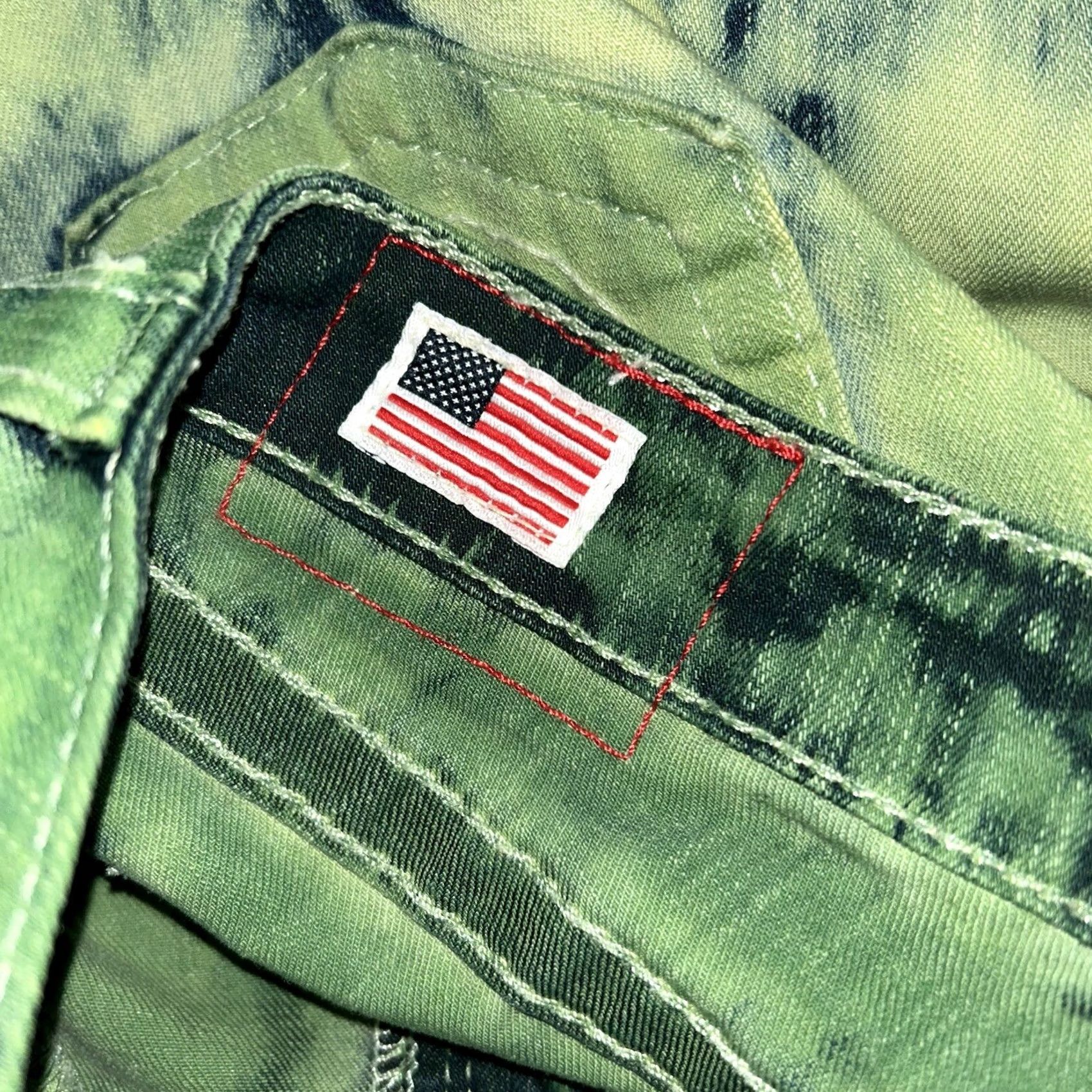 True Religion VINTAGE True Religion Stella Jeans Denim Womens 28x33 USA Green Tie Dye Acid Washed Size 28" / US 6 / IT 42 - 7 Thumbnail