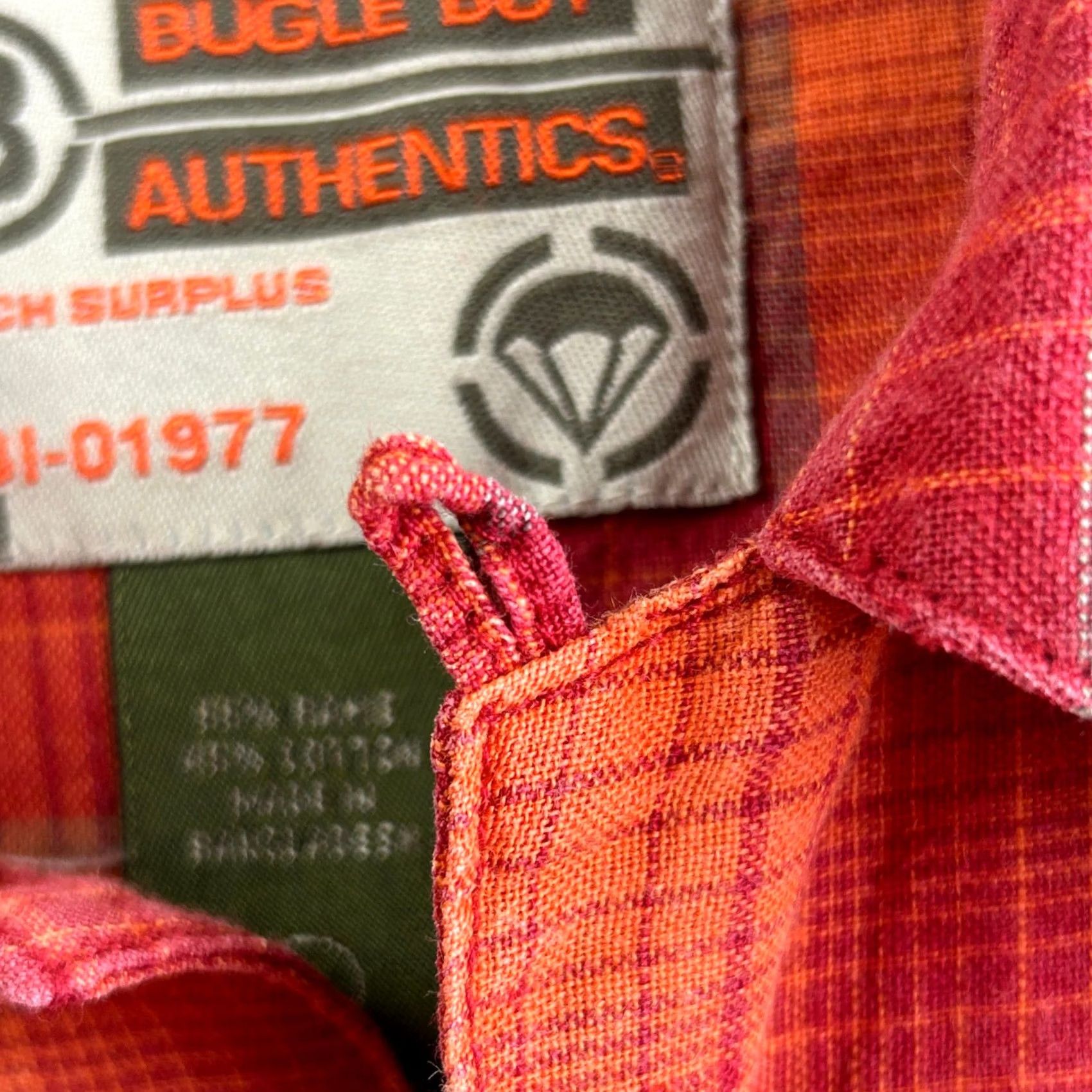 Bugle Boy VINTAGE Bugle Boy Shirt Plaid Button-Down Short Sleeve L Red 90s Mens Regular Size US L / EU 52-54 / 3 - 3 Thumbnail