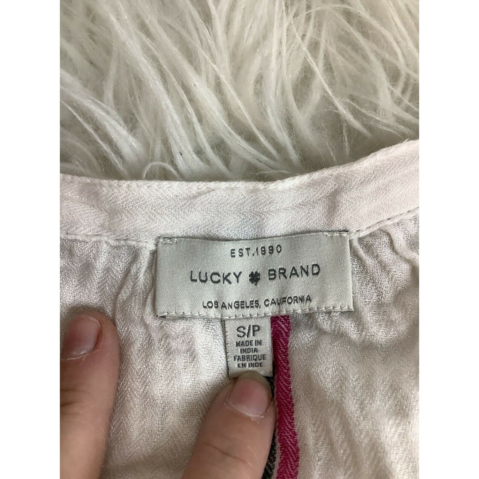 Lucky Brand Boho Lucky Brand White Striped Button Henley Top Long S Size S / US 4 / IT 40 - 4 Thumbnail