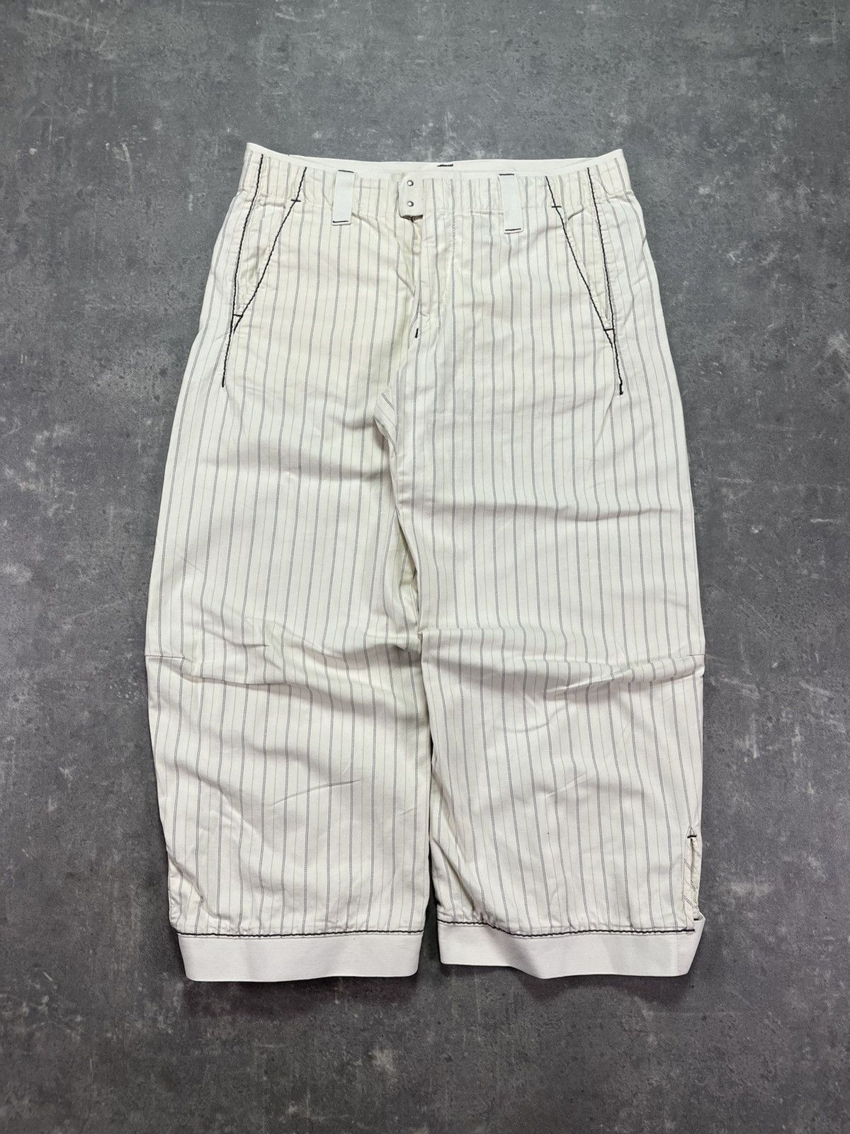 Marithe + Francois Girbaud 00s Marithe + Francois Girbaud Striped Loose Shorts 30 Size 30" / US 8 / IT 44 - 1 Thumbnail