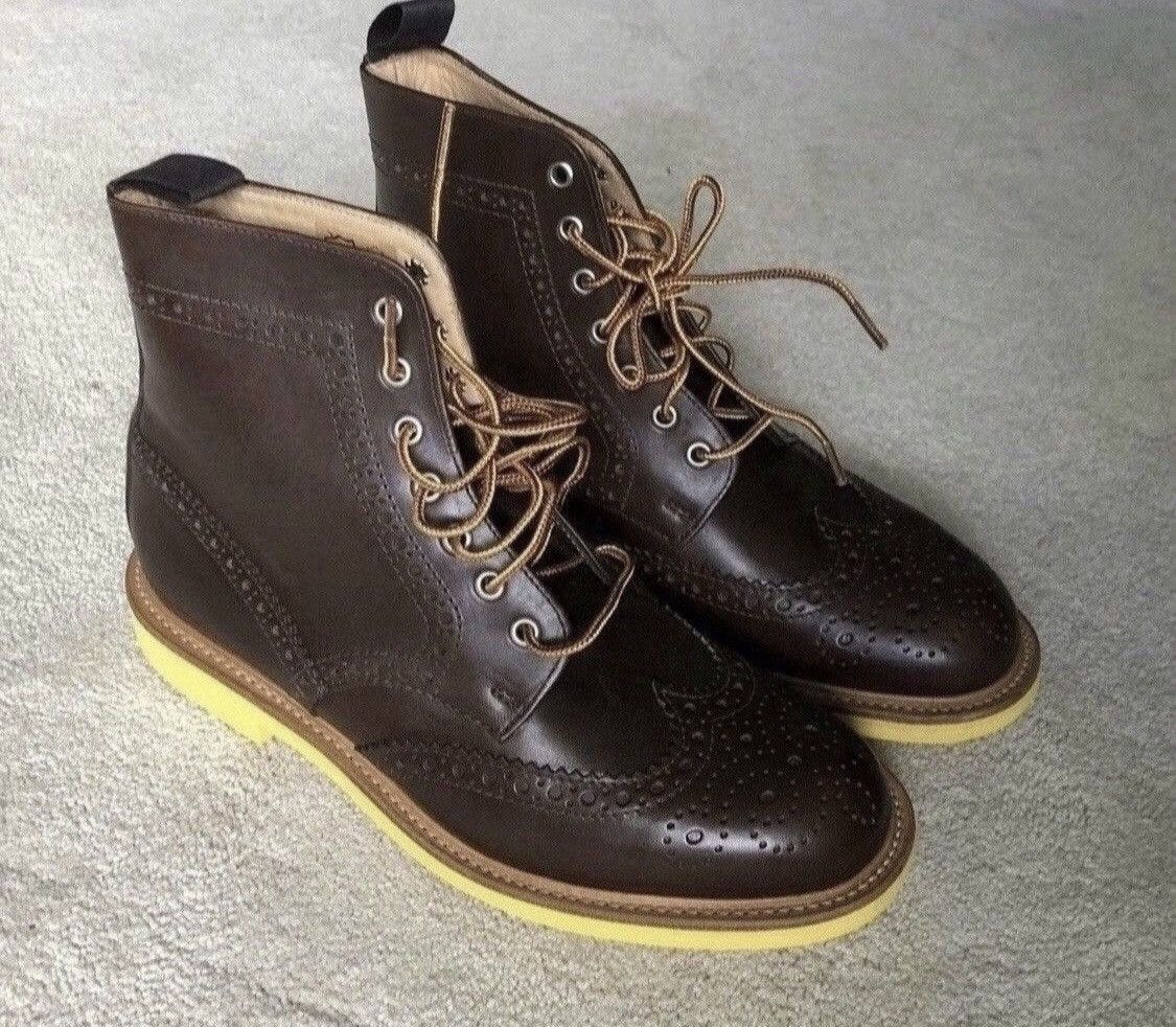Mark McNairy Waxy Wingtip Leather Boots Size US 10 / EU 43 - 4 Thumbnail