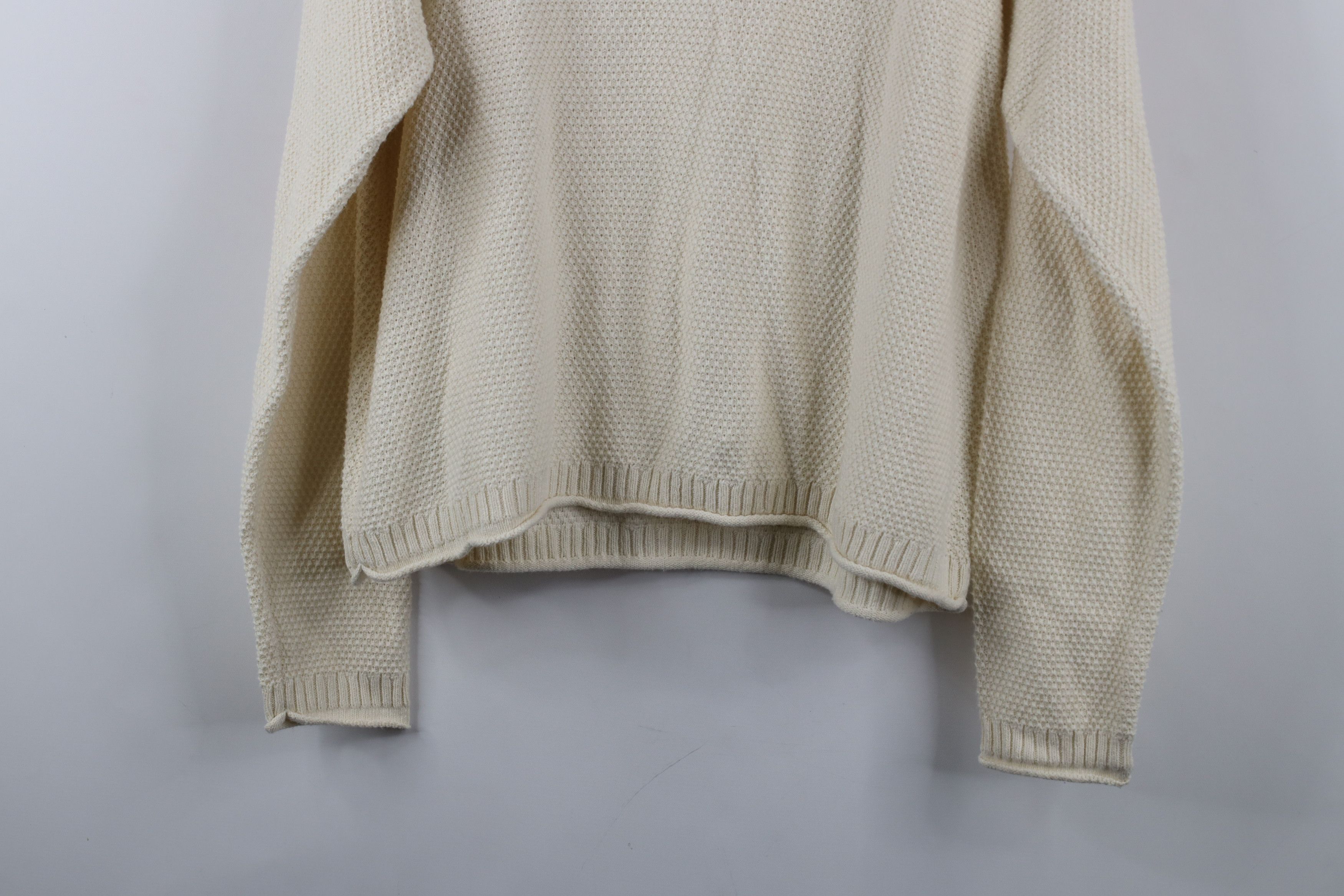 Madewell × Vintage Madewell Thermal Waffle Marled Knit Pullover Sweater Beige Size M / US 6-8 / IT 42-44 - 9 Thumbnail