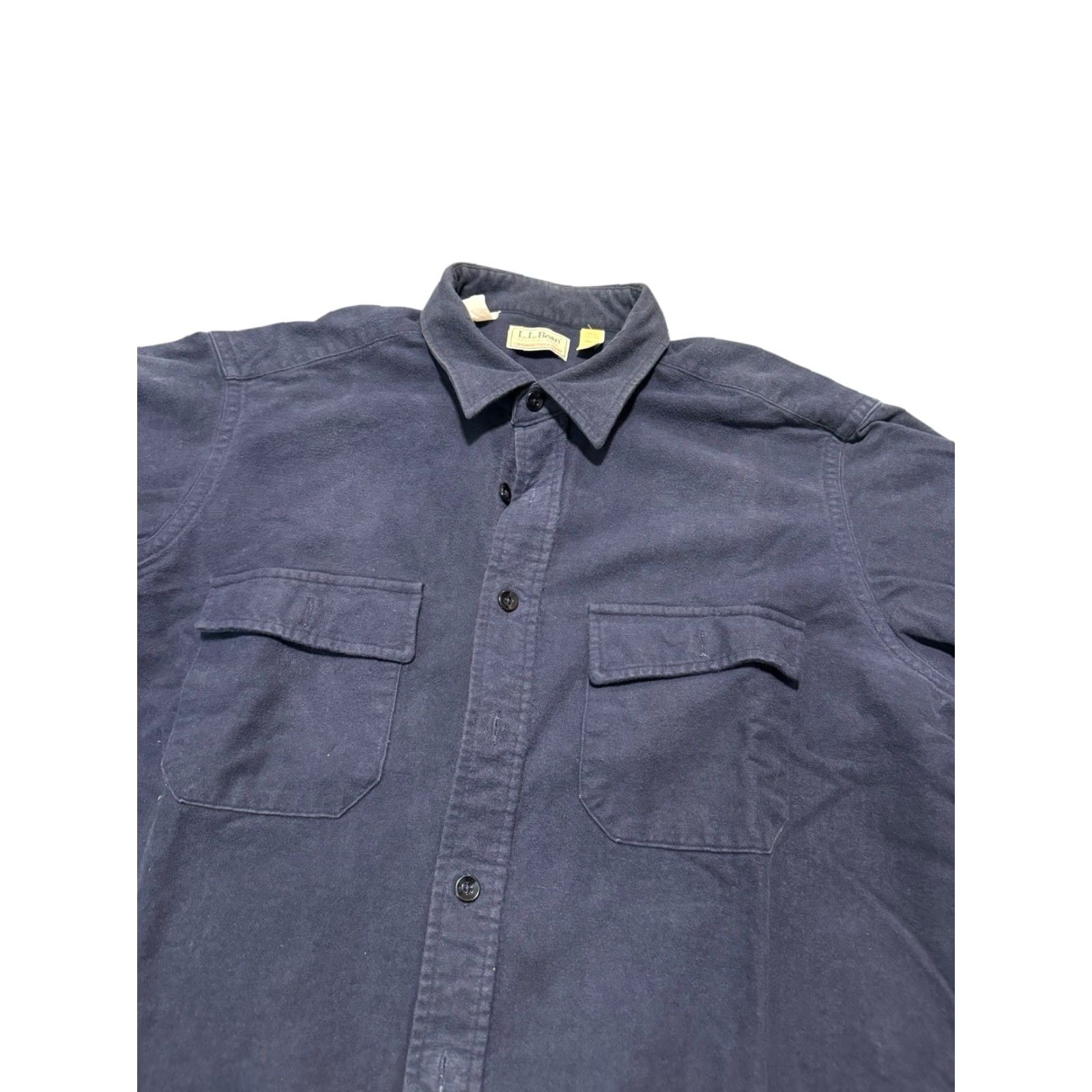 Vintage VINTAGE L.L. Bean Chamois Cloth Shirt Mens 17 Tall XL Navy Blue Made in USA 90s Size XXL / US 16-18 / IT 52-54 - 5 Thumbnail