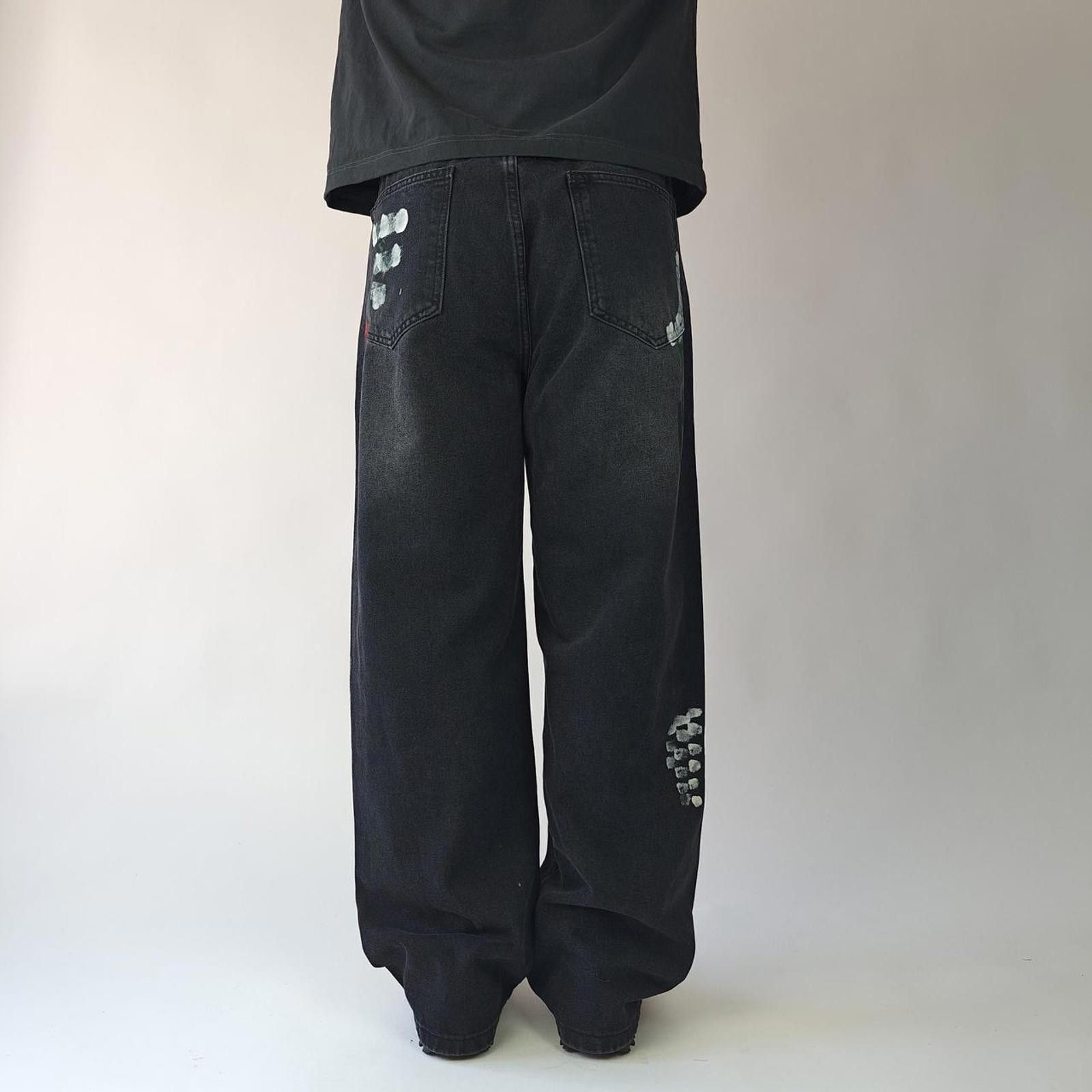 Other Black Paint Distressed Wide Leg Denim Size US 32 / EU 48 - 4 Thumbnail