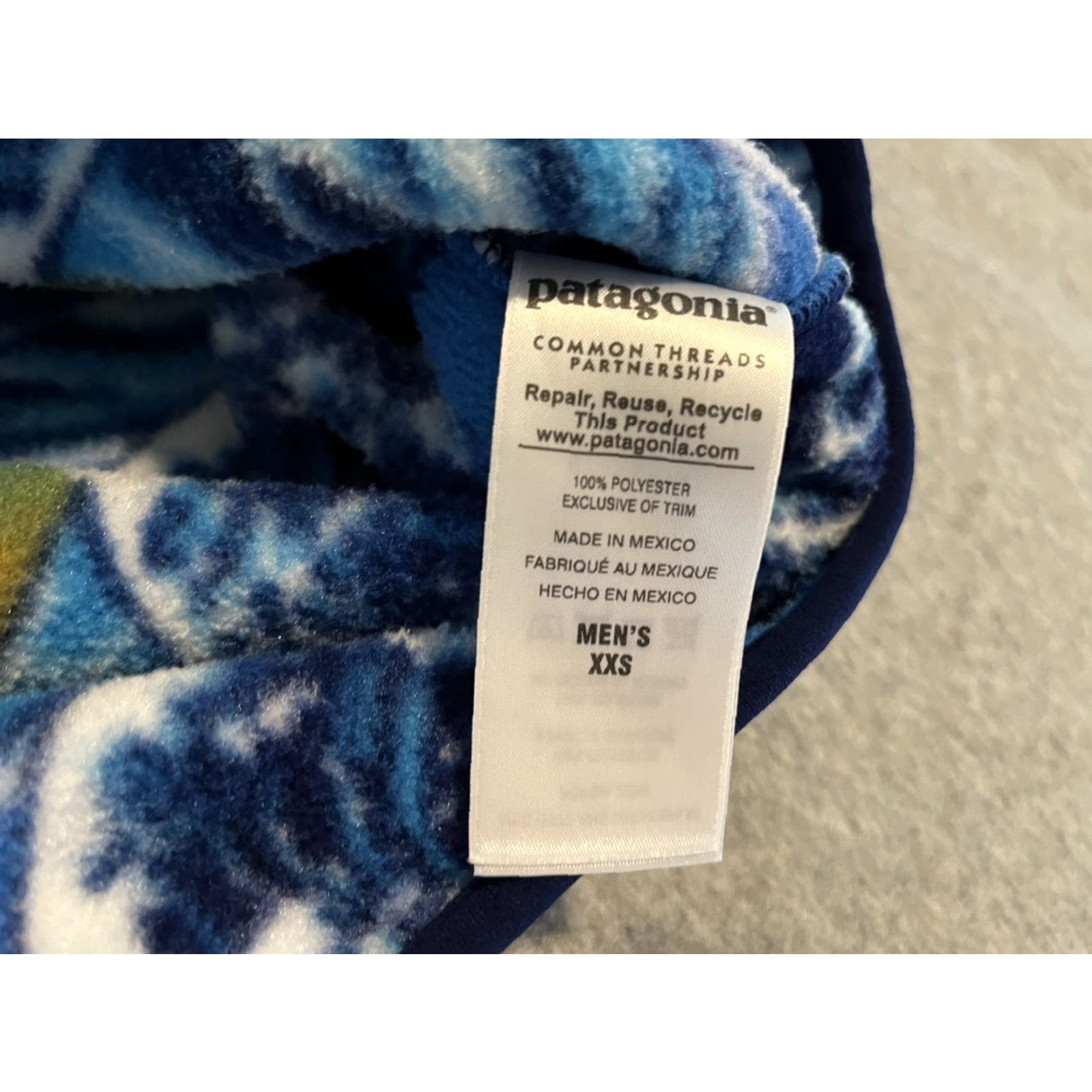 Patagonia Patagonia Synchilla Snap-T Fleece Pullover Sweater Mens XXS Ocean Waves Blue Size US XXS / EU 40 - 4 Thumbnail