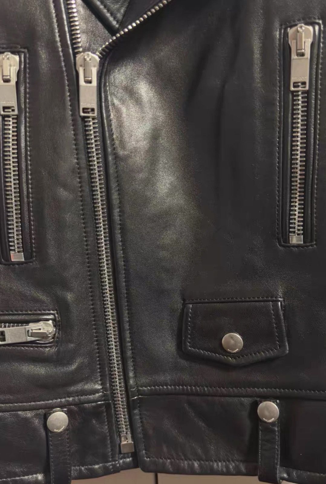 Saint Laurent Paris Saint Laurent Women’s Classic Moto Leather Jacket Outerwear Size XS / US 0-2 / IT 36-38 - 4 Thumbnail