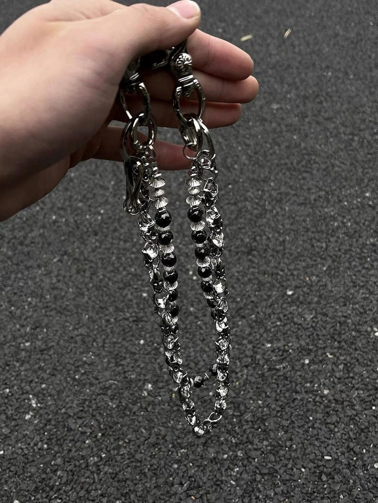 Jewelry Silver Double Chain Wallet Accessory, Men's Chain Size ONE SIZE - 9 Thumbnail