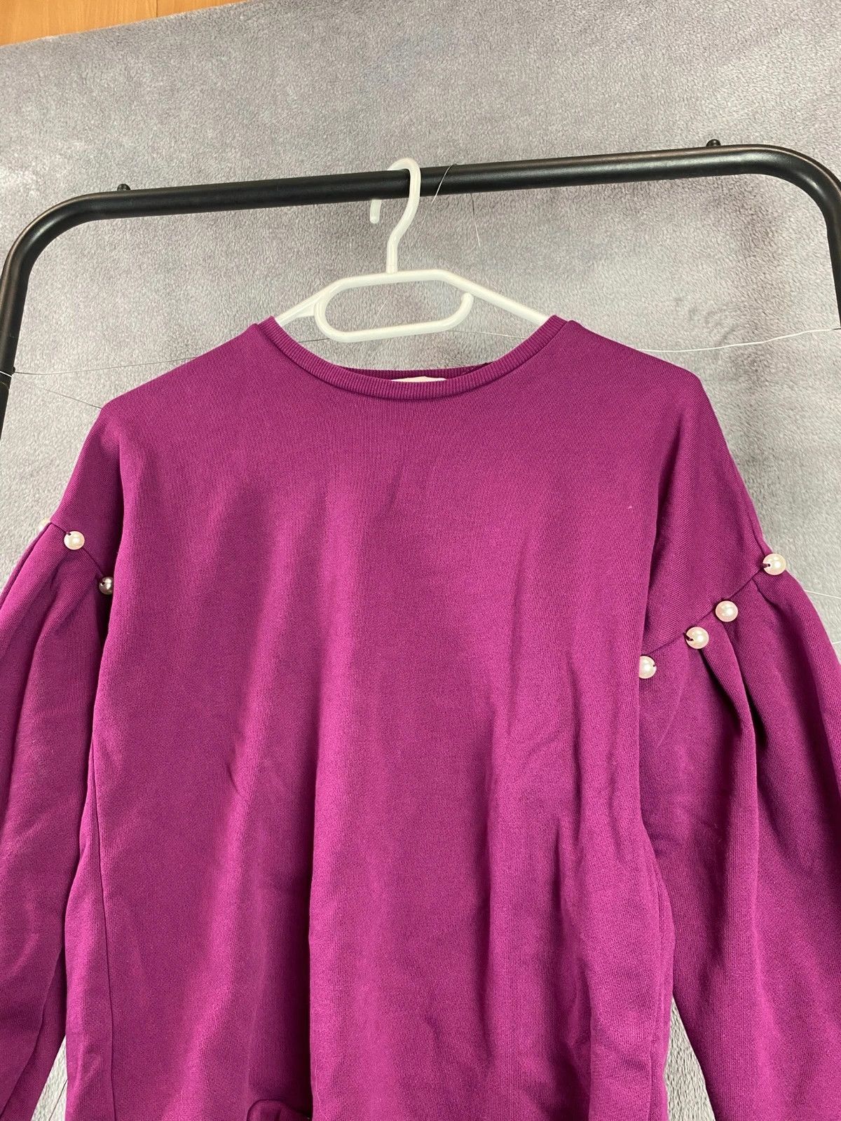Rebecca Minkoff Rebecca Minkoff Beaded Purple Crewneck Y2K XXS Size XXS / US 00 / IT 34 - 2 Thumbnail